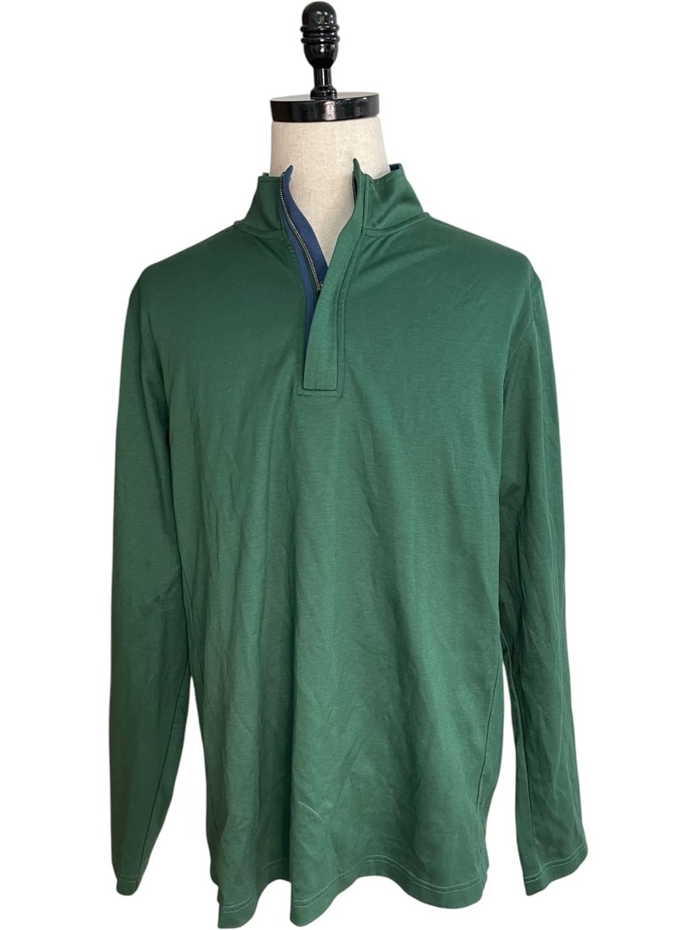 UNTUCKit Argiolas Quarter Zip Performance Pullover Sweatshirt Deep Green